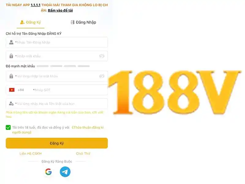 Ưu Đãi Đăng Nhập 188V